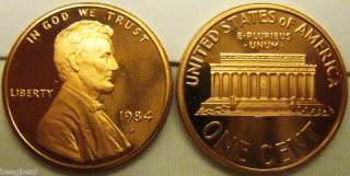 1984 S PROOF Lincoln Cent   Nice Cameo   See Photo  