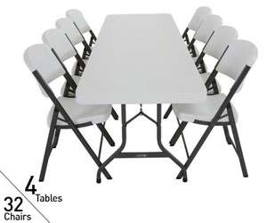 Tables, 32 Chairs   Lifetime 8 Ft Commercial Folding Tables & Chairs 