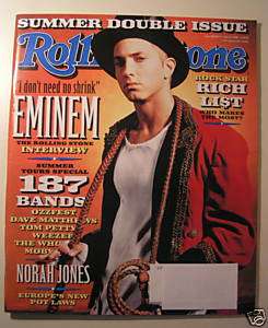ROLLING STONE MAGAZINE JULY 4 11,2002 EMINEM NORA JONES  