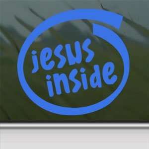  Jesus Inside Blue Decal Car Truck Bumper Window Blue 