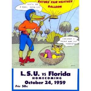  1959 Florida vs. LSU 36 x 48 Canvas Historic Football 