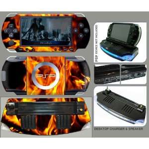  PSP Flame Skin & Desktop Charger / Loud Speaker with Match 
