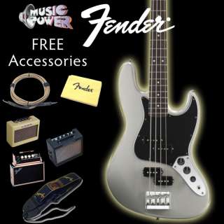   Blacktop Jazz White Pearl 4 String Bass Guitar & Free Accessories