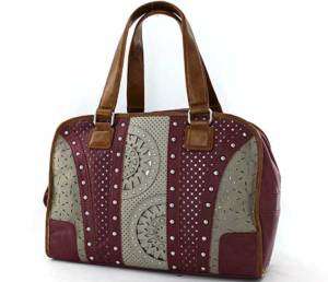 Nicole Lee Laser Cut Out Tote Handbag Red NWT  