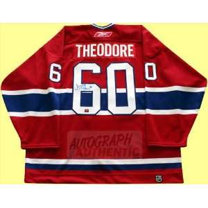  Autographed Jose Theodore Montreal Canadiens Jersey (Red 
