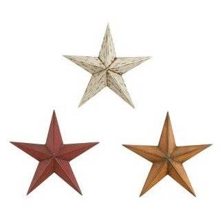  Deluxe Handcrafted Rustic Metal Wall Decor Stars (Set of 3 