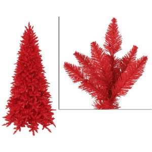  New   9 Pre Lit Slim Red Ashley Spruce Artificial 
