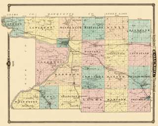 COLUMBIA COUNTY WISCONSIN (WI) LANDOWNER MAP 1878 MOTP  
