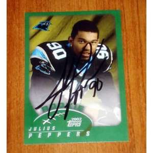 JULIUS PEPPERS 2002 Topps Rookie Premiere AUTO Card