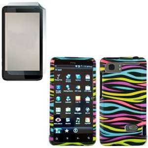 iFase Brand HTC Holiday Combo Rainbow Zebra Protective Case Faceplate 