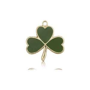 14kt Gold Shamrock Medal 3/4 x 3/4 Inches 5248KT No Chain Included In 