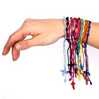 24pcs HandCraft Mix Knotted Rosary Bracelet Decenarios  