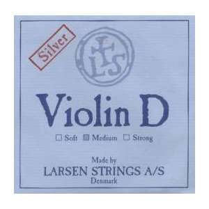  Larsen Silver Violin D String, 4/4 Size   Medium Musical 
