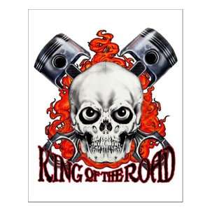  Small Poster King of the Road Skull Flames and Pistons 