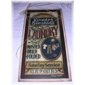  Large Kountry Sunshine Laundry Wooden Wall Art Sign: Home 