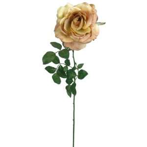   Single Stem Open Rose Silk Bridal Flower   Mocha kr2