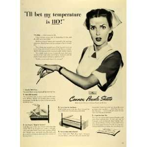 1943 Ad Cannon Mills Inc Percale Sheets Nurse War Bonds 