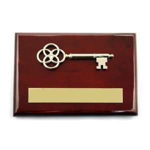  6 x 8 Piano Wood Plaque with 5 Gold Key: Office 