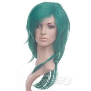  Green Shoulder Length Anime Cosplay Costume Wig Toys 