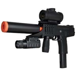 Spring Airsoft Slide Action Rifle w/LED Flashlight, Goggles, Silencer 