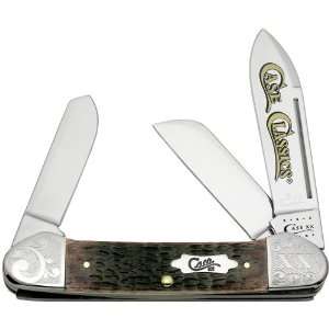 Case Classics Gunboat Canoe 4 1/7 Closed (6394 SS), Etched Bolsters 