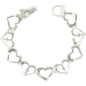   Faith Hope Love Heart Magnetic Link Bracelet Fashion Jewelry: Jewelry