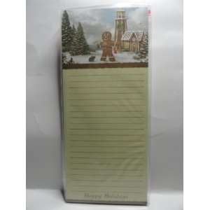   Magnetic Notepad   Gingerbread Man   Happy Holidays: Office Products