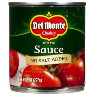 Del Monte Tomato Sauce No Salt Added, 8 oz:  Grocery 