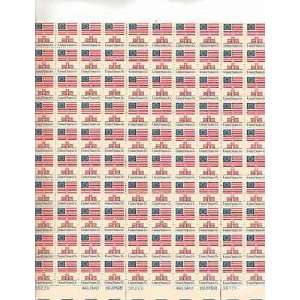 Independence Hall/US Flag Sheet of 100 x 13 Cent US Postage Stamps NEW 