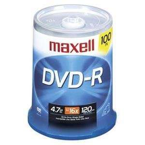  Maxell Logo on Top 16X DVD R Media 100 Pack in Cake Box 