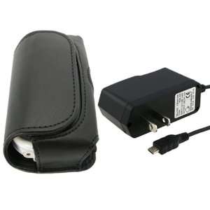  Travel and Home Charger + Black Horizontal Leather Casefor 