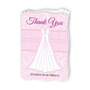Elegant Bridal Dress   Personalized Bridal Shower Thank You Cards With 