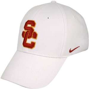  Nike USC Trojans White Swoosh Flex Fit Hat: Sports 