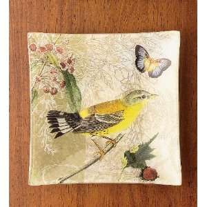    Hearts Song Square Plate, in Yellow Bird