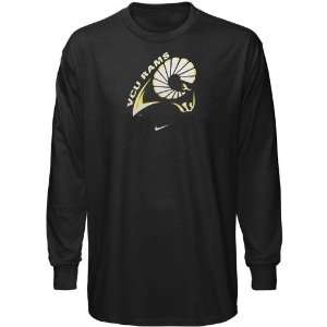  Nike VCU Rams Black Basic Logo Long Sleeve T shirt: Sports 