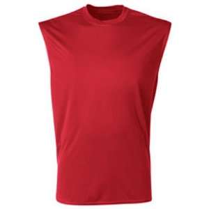  Custom A4 Cooling Performance Muscle Shirts SCARLET (SCR 