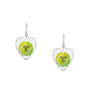    Earring Heart Charm Tennis Equals Life: Artsmith Inc: Jewelry
