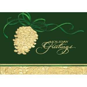   Golden Pinecone   Gold Lined Envelope with White Lining   Gold Foil