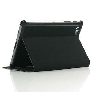 Black / Plastic and PU Leather Stand Case for Galaxy Tab GT 