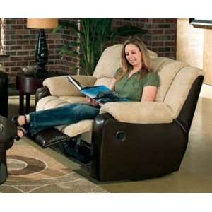  Tempo Double Reclining Loveseat in Two Tone Finish   Coaster Co 