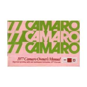    1977 CHEVROLET CAMARO Owners Manual User Guide 