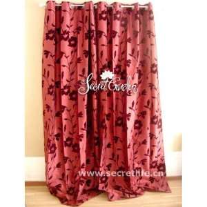Secret Garden Jacquard Weave Curtain 140*260   Red Wine  