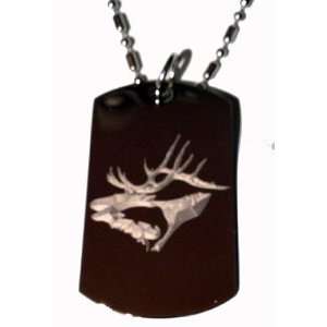  Hunting Fishing Moose Head with Bass Fish Silhouette Logo 