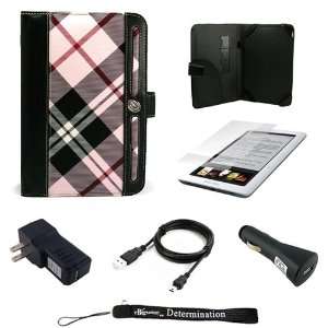  Pink Plaid Melrose Case with Screen Protector for Barnes and Noble 