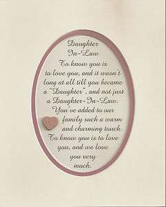 DAUGHTERs IN LAW Charming Love verses poems plaques  
