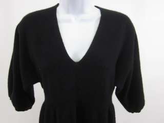 VERTICAL DESIGN Cashmere Black 3/4 Sleeve Sweater Sz L  