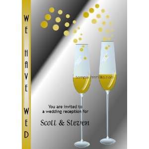  Champagne Wedding Reception Card 5x7 Health & Personal 