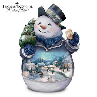 Thomas Kinkade Winter Whimsy Snowman Cookie Jar  