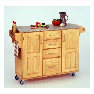 Home Styles Furniture Natural Wood Island Cart with Salt and Pepper 