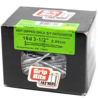 Grip Rite FasNers Hot Dipped Galvanized S/T Patio/Deck 16d 3 1/2 